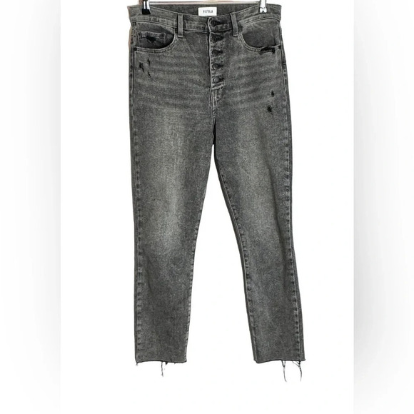 Pistola | Cara Misguided Jeans Button Fly Distressed Raw Cut Hem High Rise EUC - Picture 3 of 11
